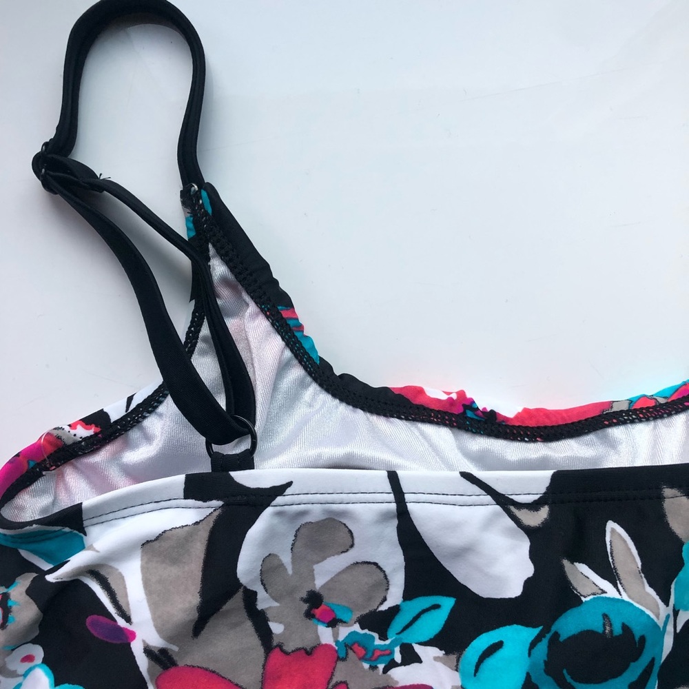 NEW Maxine of Hollywood Women’s swim top in blue/black -size 10 - Picture 5 of 10